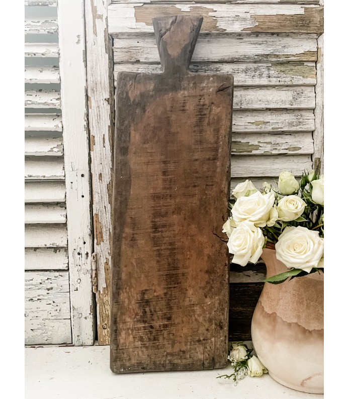 Antique French Wood Cutting Board - Thick/Heavy, Beautiful Patina